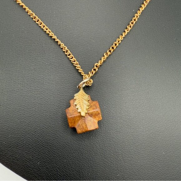 Dainty Wooden Cross Pendant Necklace - Picture 15 of 15